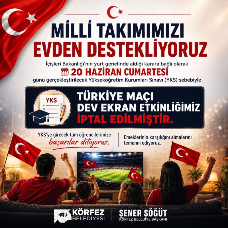 Körfez'de YKS nedeniyle dev ekran etkinliği iptal edildi