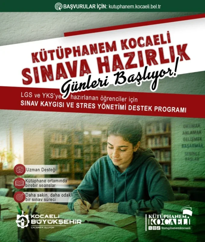 Büyükşehir’den sınav kaygısına ücretsiz destek