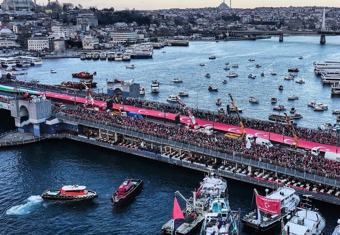 İstanbul’da Filistin İçin Yoğun Katılımlı Eylem